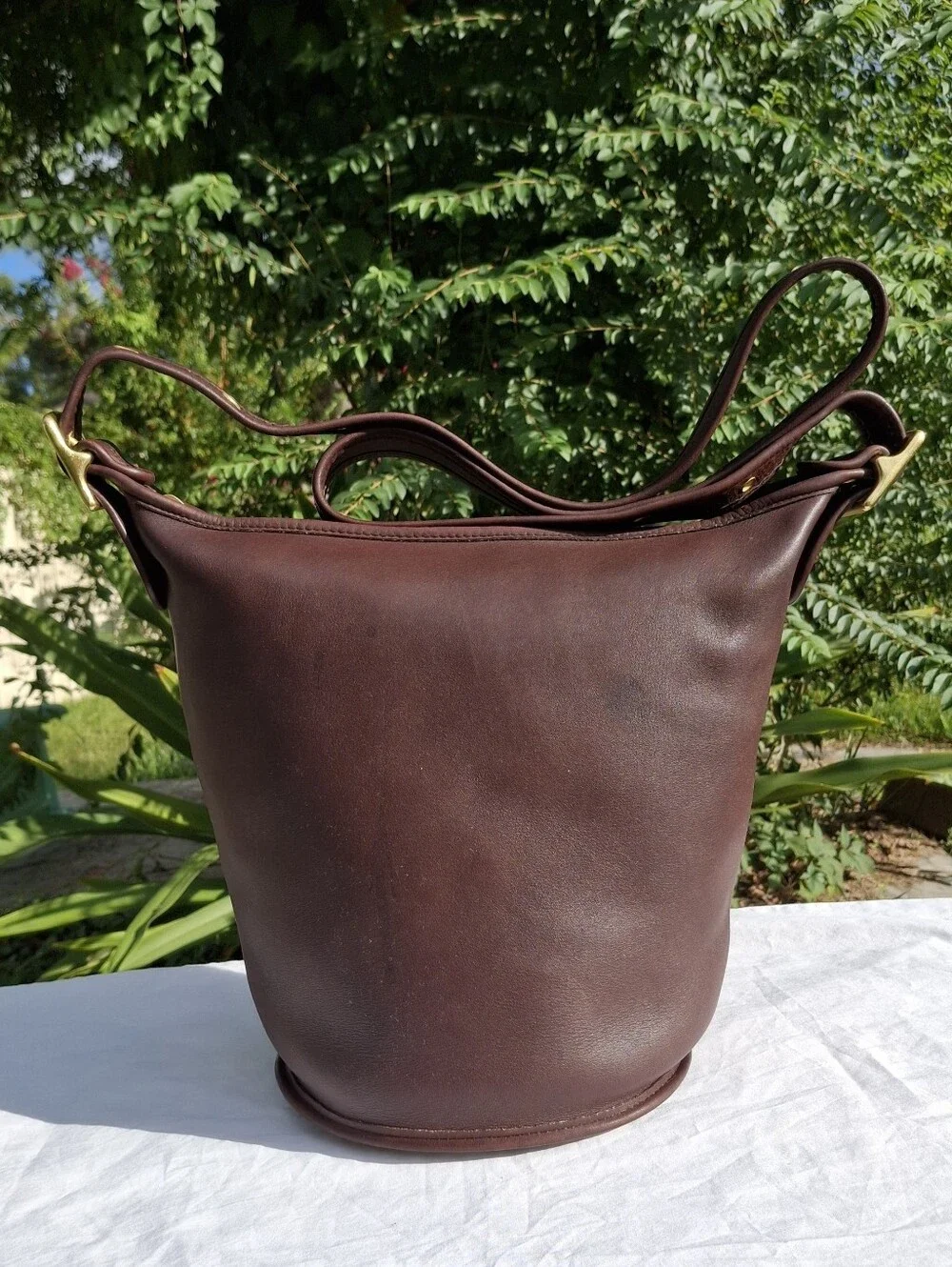 VTG 1998 Coach Brown Glove-Tanned Leather Helen Berg's Legacy Duffle Sac #9953